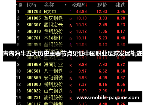 青岛海牛五大历史重要节点见证中国职业足球发展轨迹